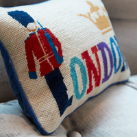 jet set london pillow - detail styled view
