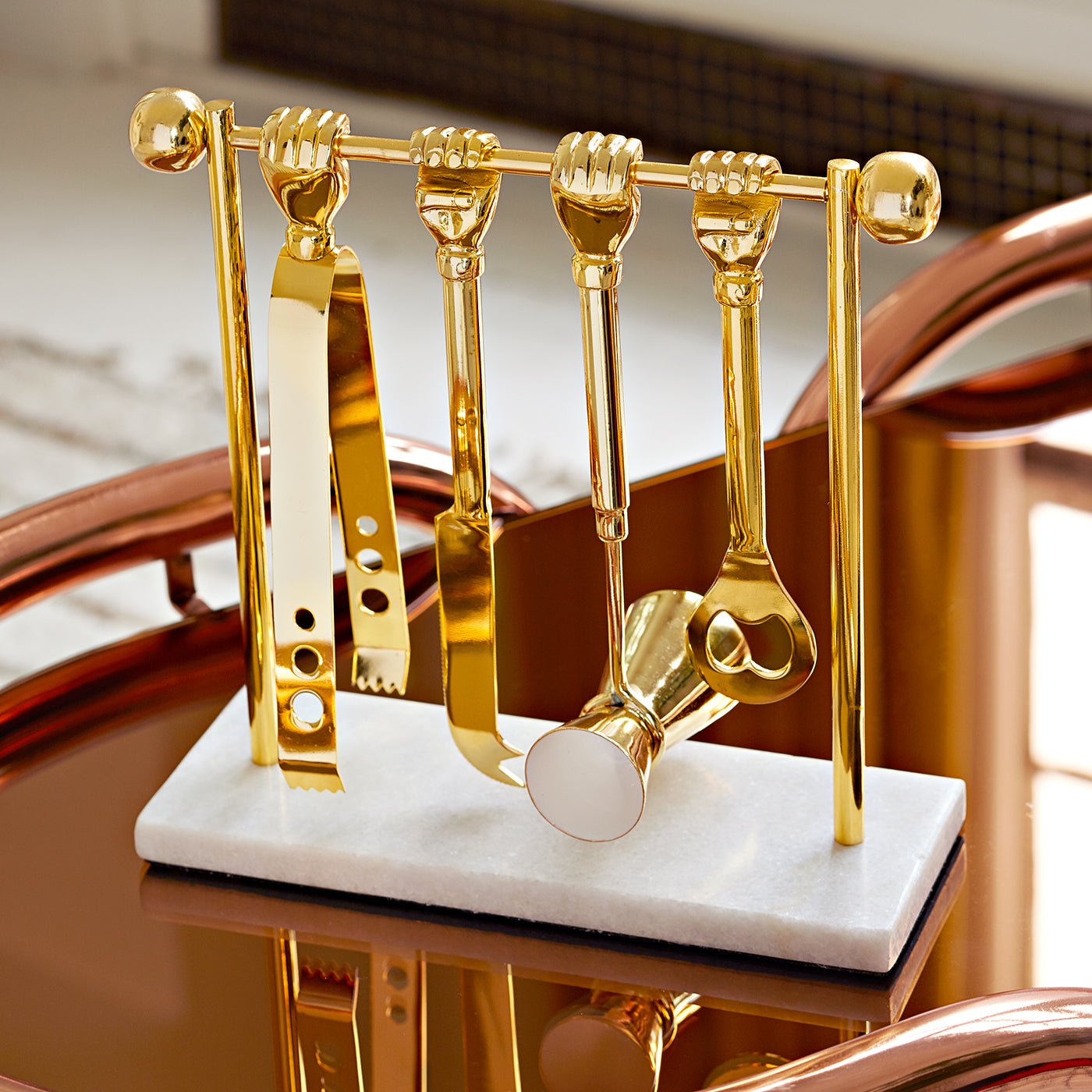 barbell barware set - front view