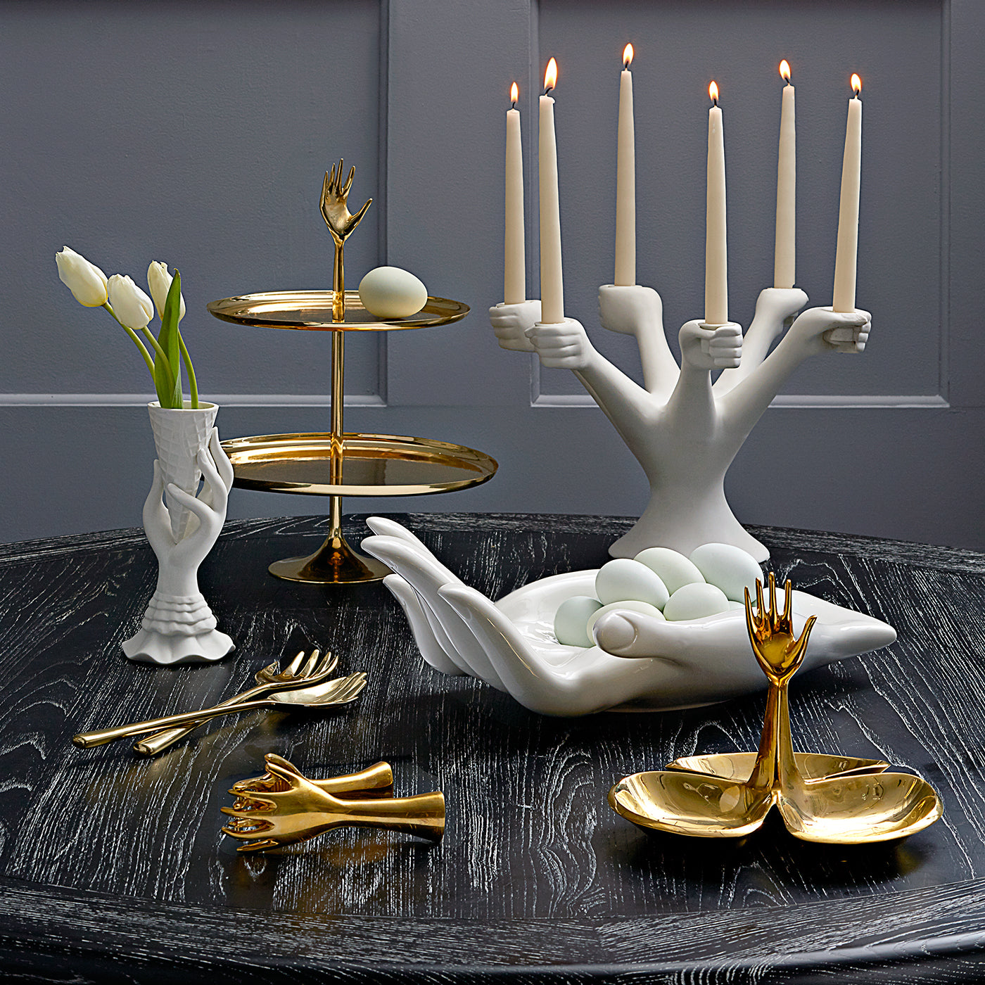 eve candelabra with muse collection - styled view