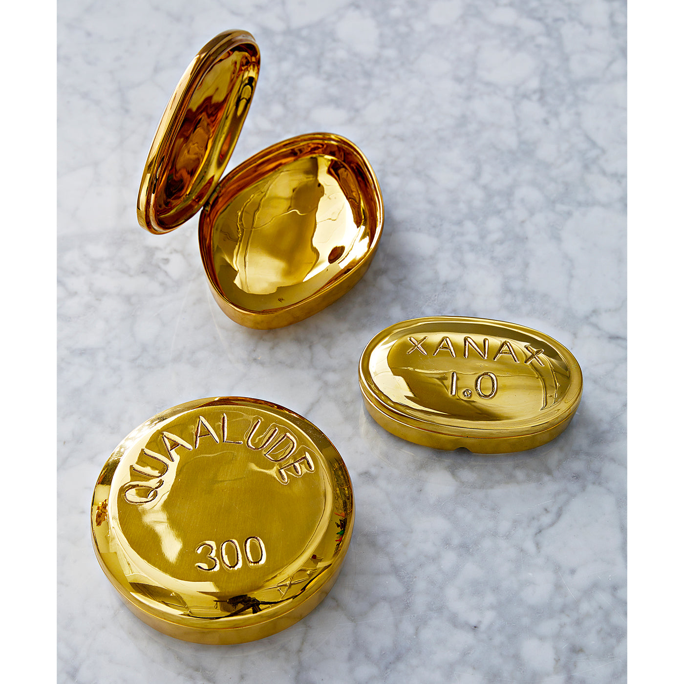 brass pill box collection - styled view 2