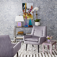 dora maar bowl with orchids mrs. godrey chairs - styled view