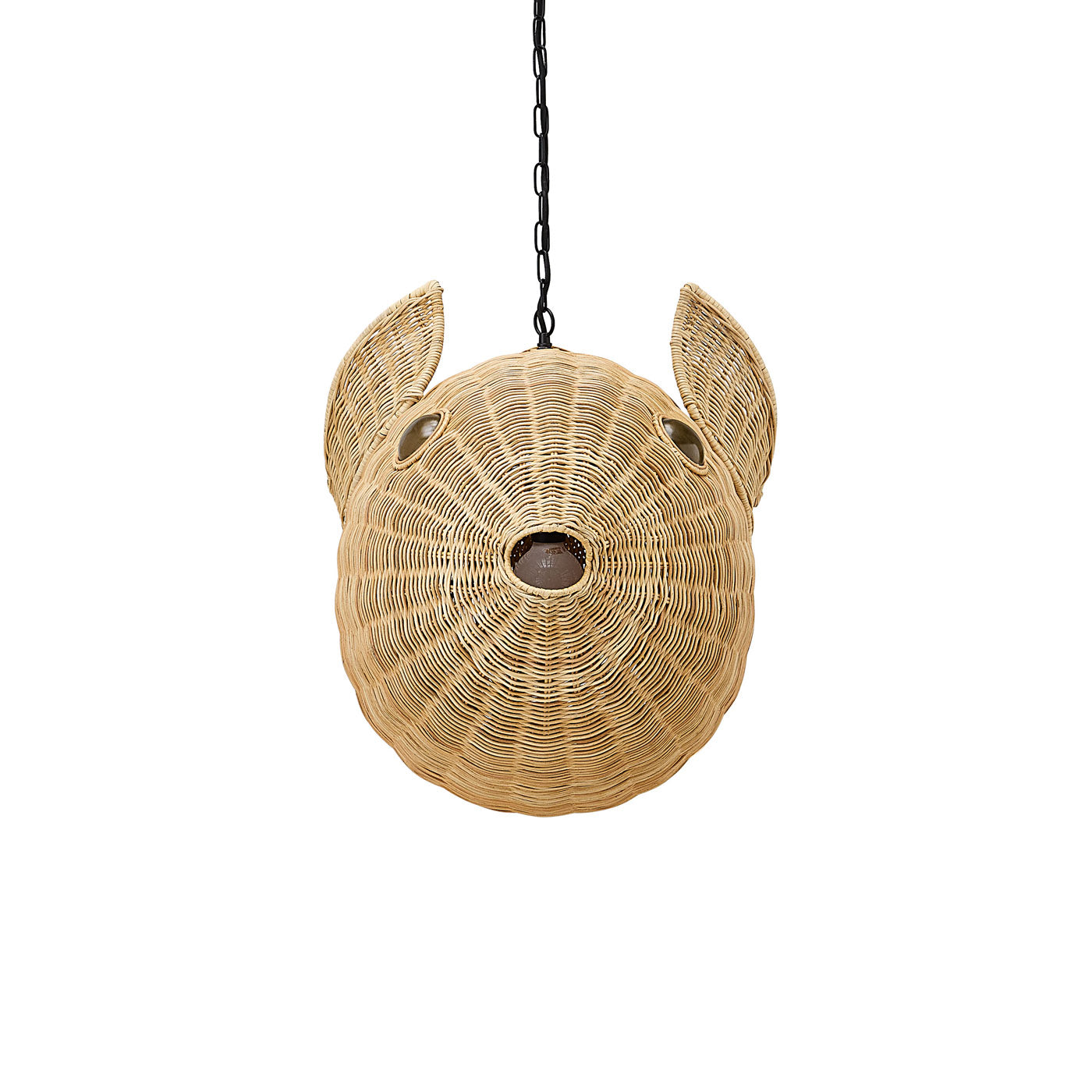 Wicker Blow Fish Pendant Medium - angle view