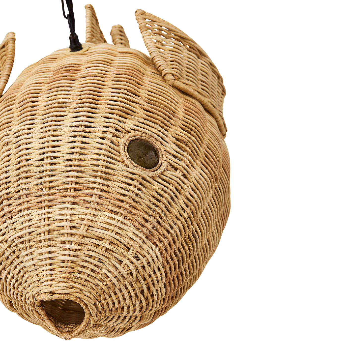 Wicker Blow Fish Pendant Collection - group front view