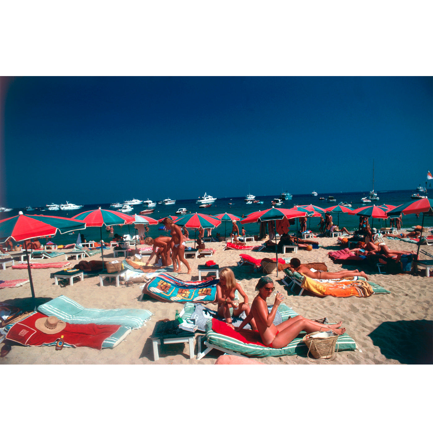 slim aarons "beach at st. tropez" photograph - front view