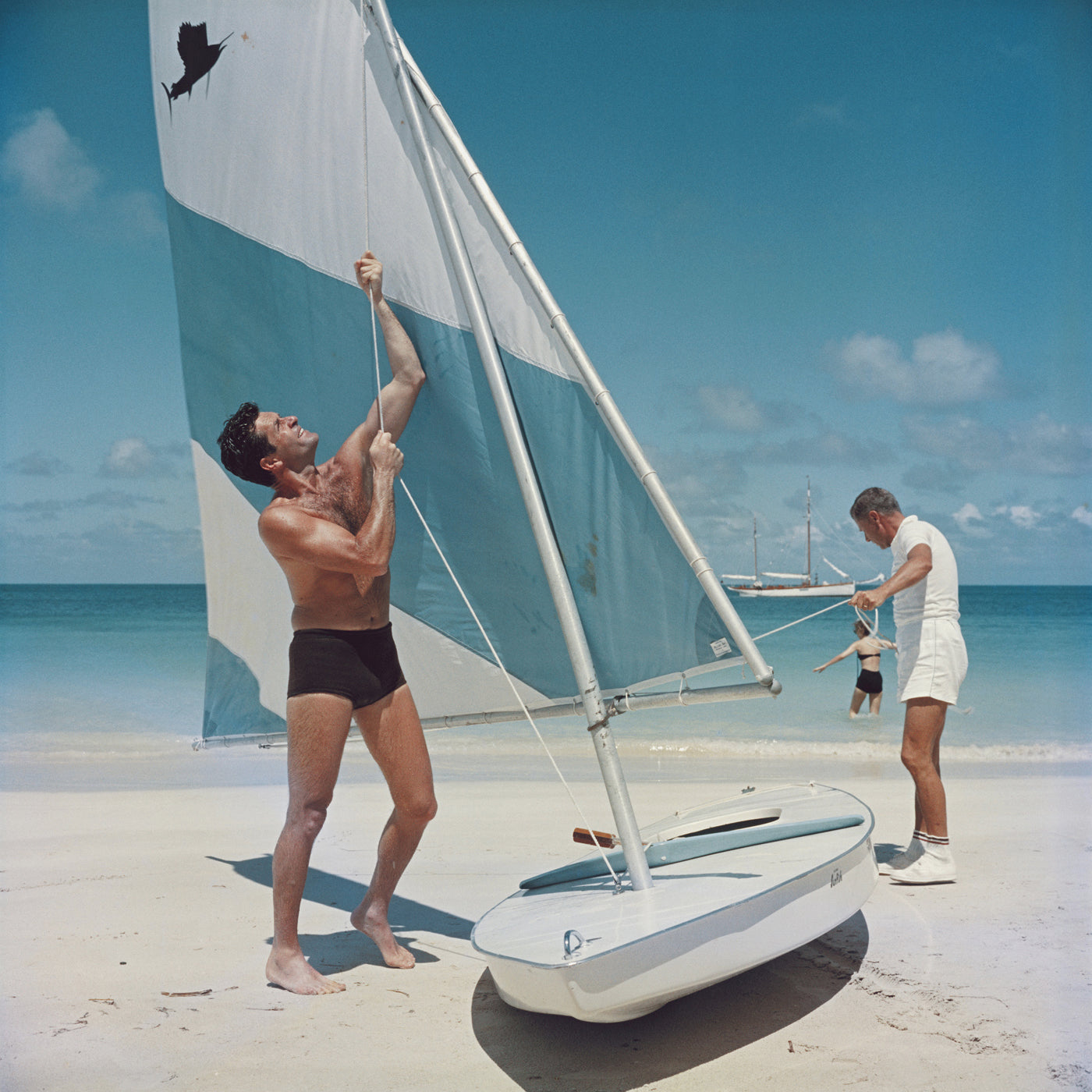 slim aarons "boating in antigua" photograph - front view