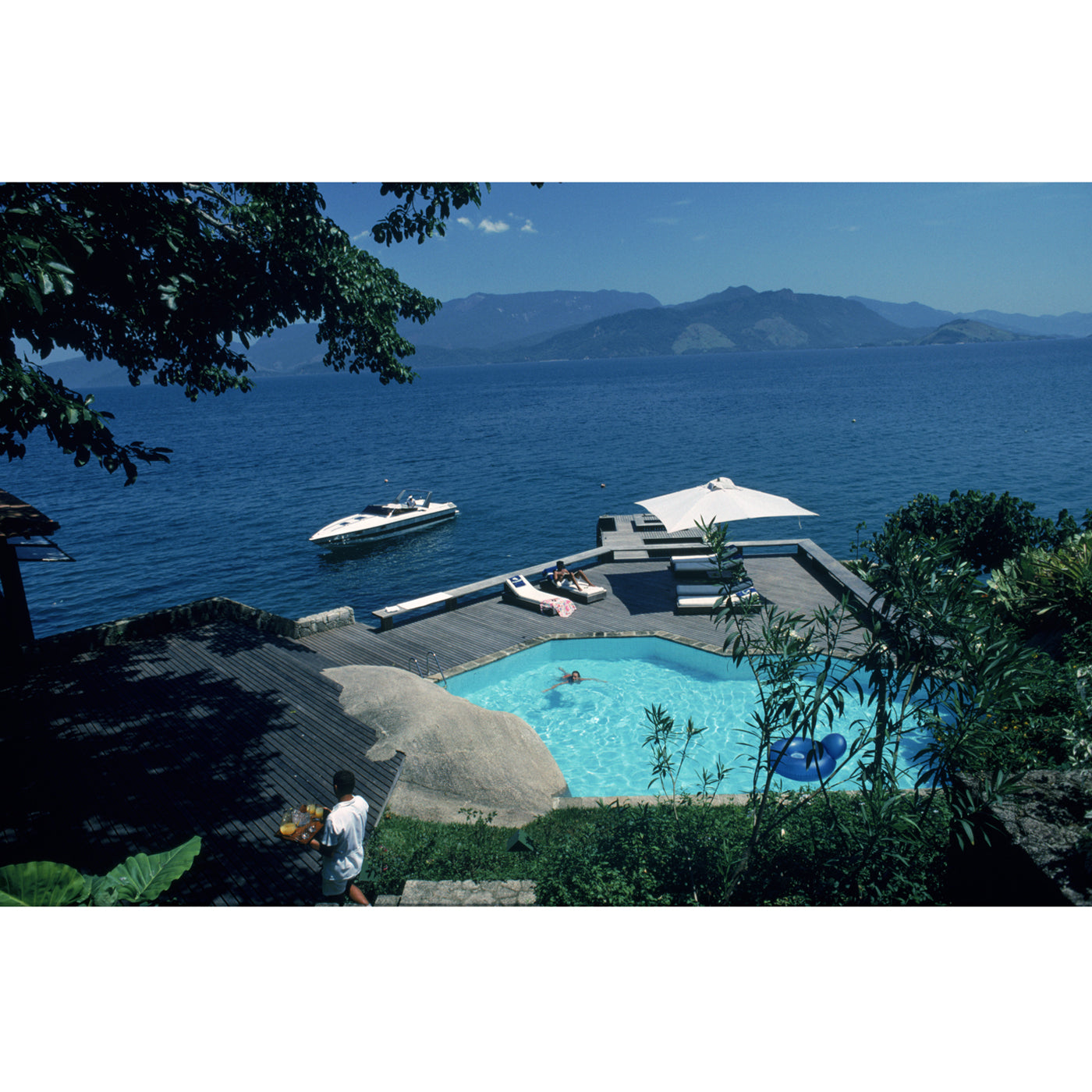 slim aarons pool by the sea photograph - front view