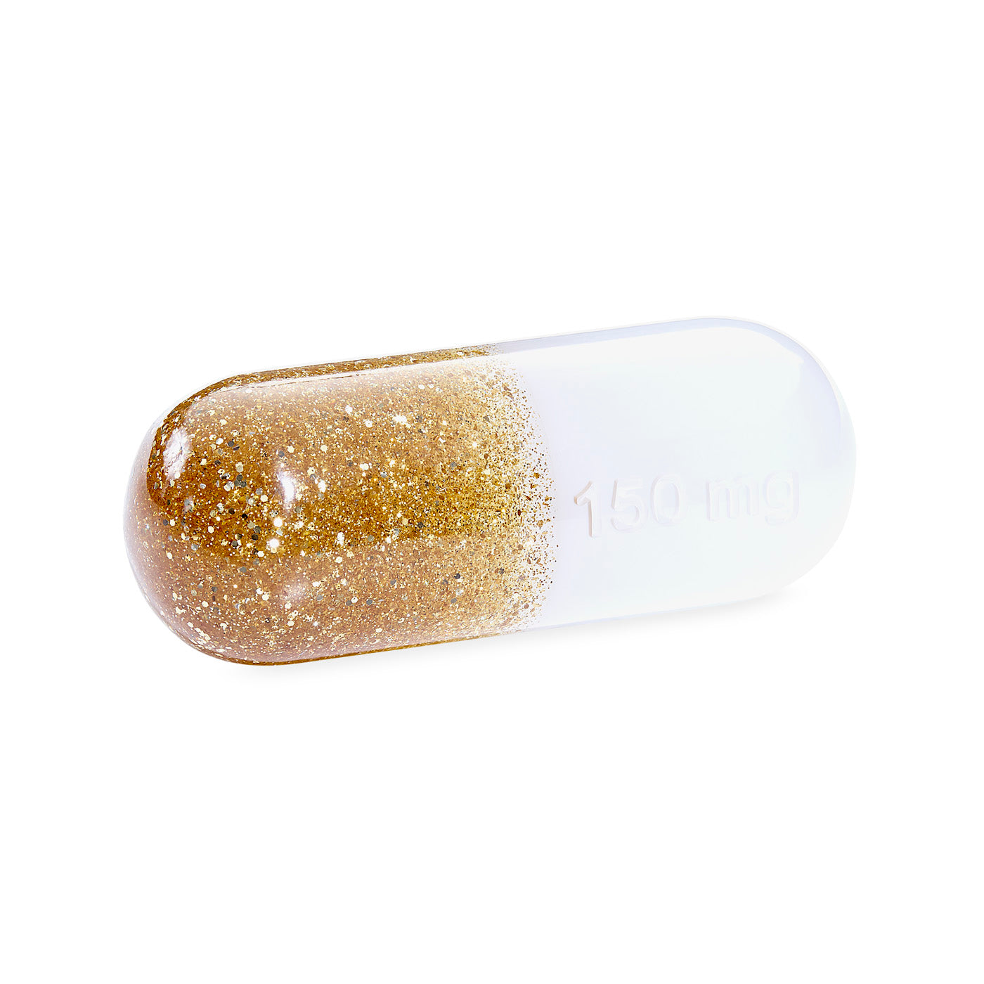 acrylic pill collection gold glitter