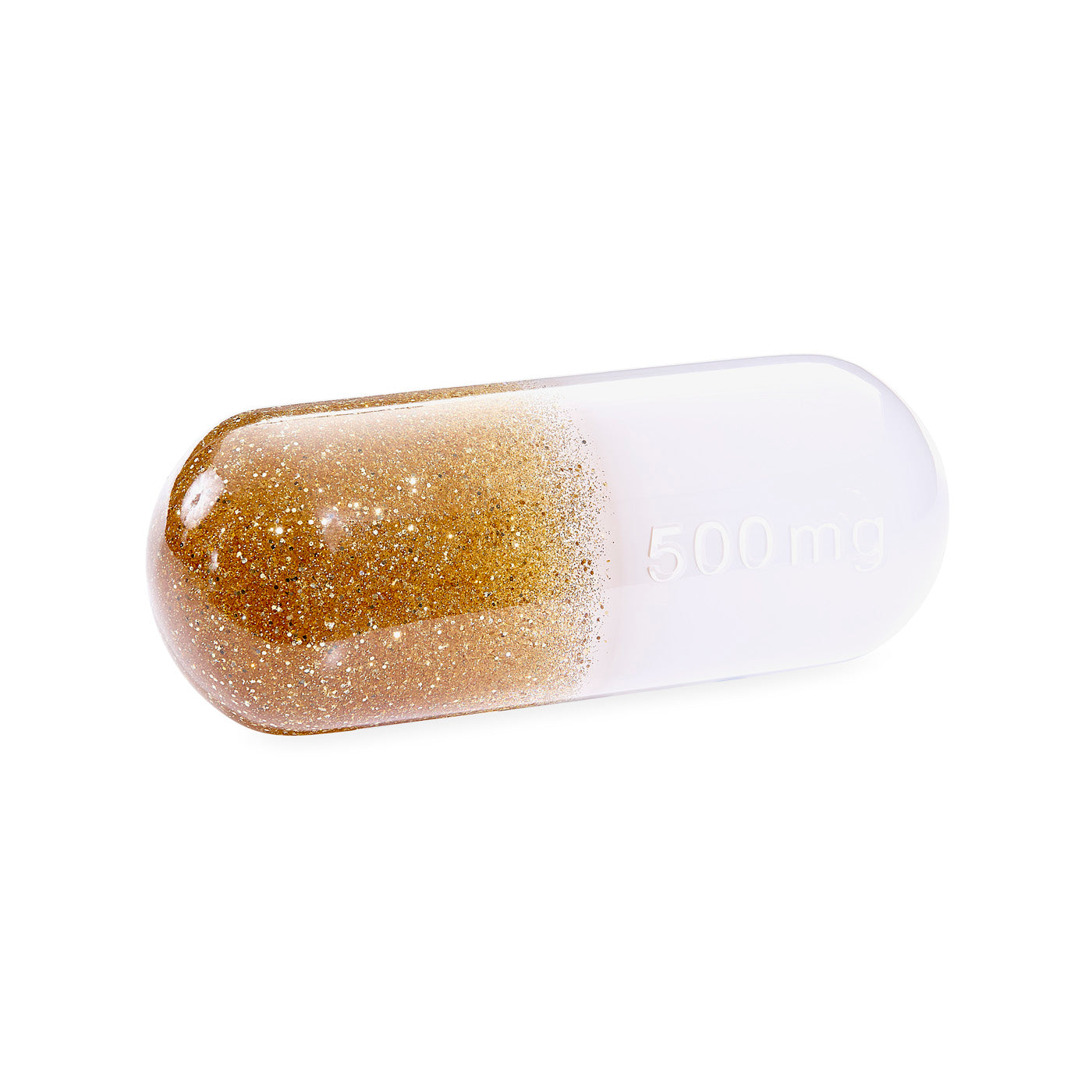 acrylic pill collection gold glitter