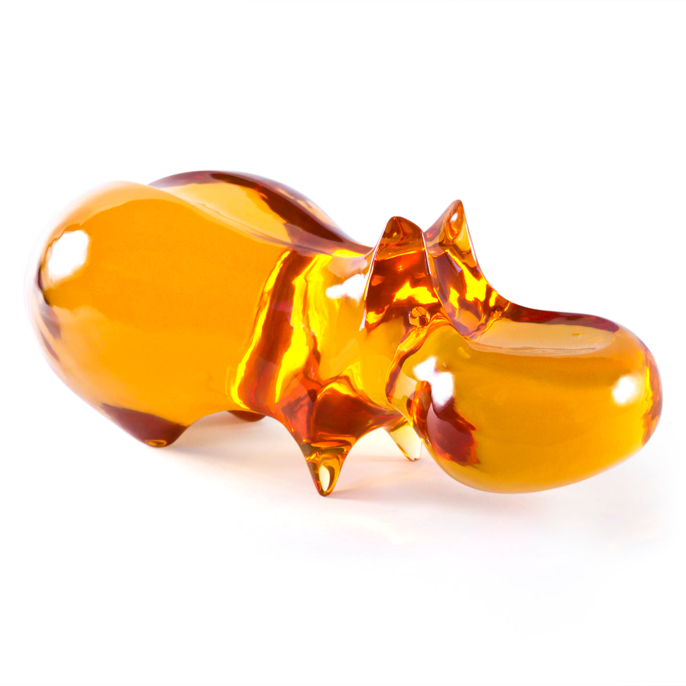 acrylic hippo giant orange - angle view