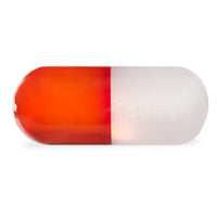 acrylic pill small red - front view