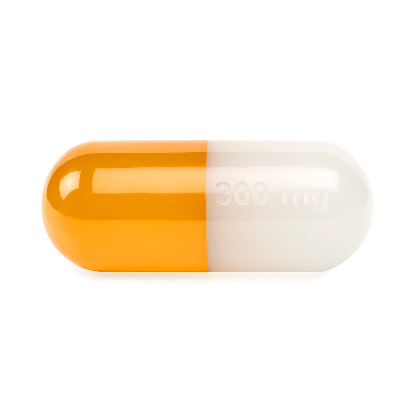 acrylic pill medium orange front view - angle view