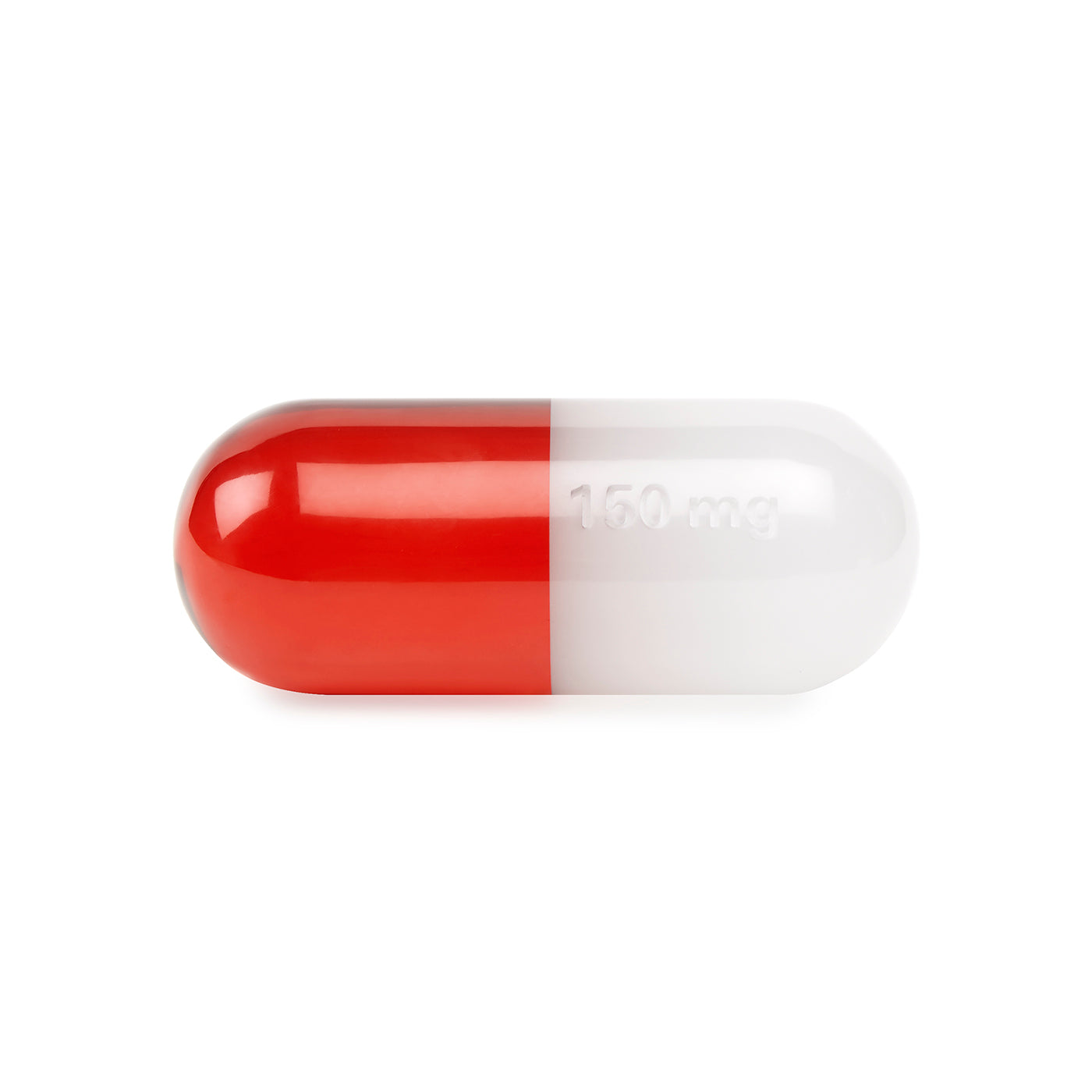 acrylic pill small red - front view
