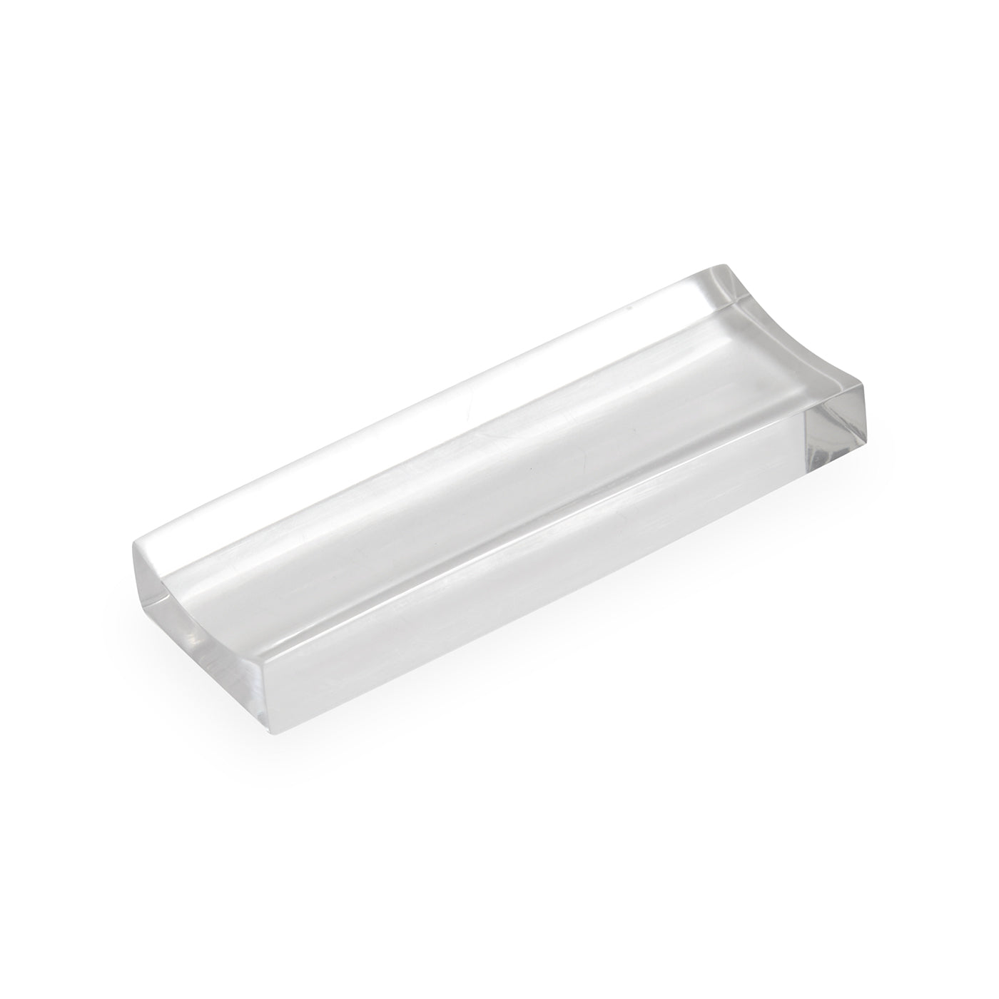 acrylic pill stand large clear with blue pill - front view