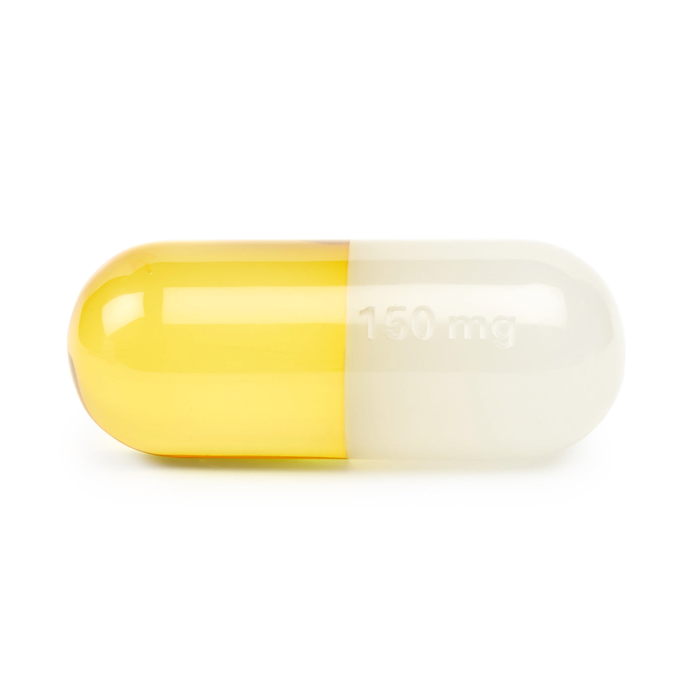 acrylic pill small yellow - front view