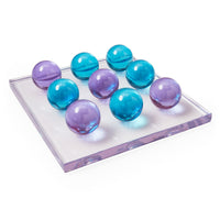 acrylic tic tac toe set blue purple - front view