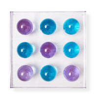 acrylic tic tac toe set blue purple - details view
