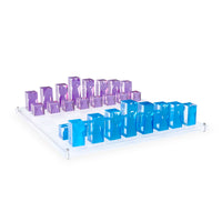 acrylic chess set purple - styled view