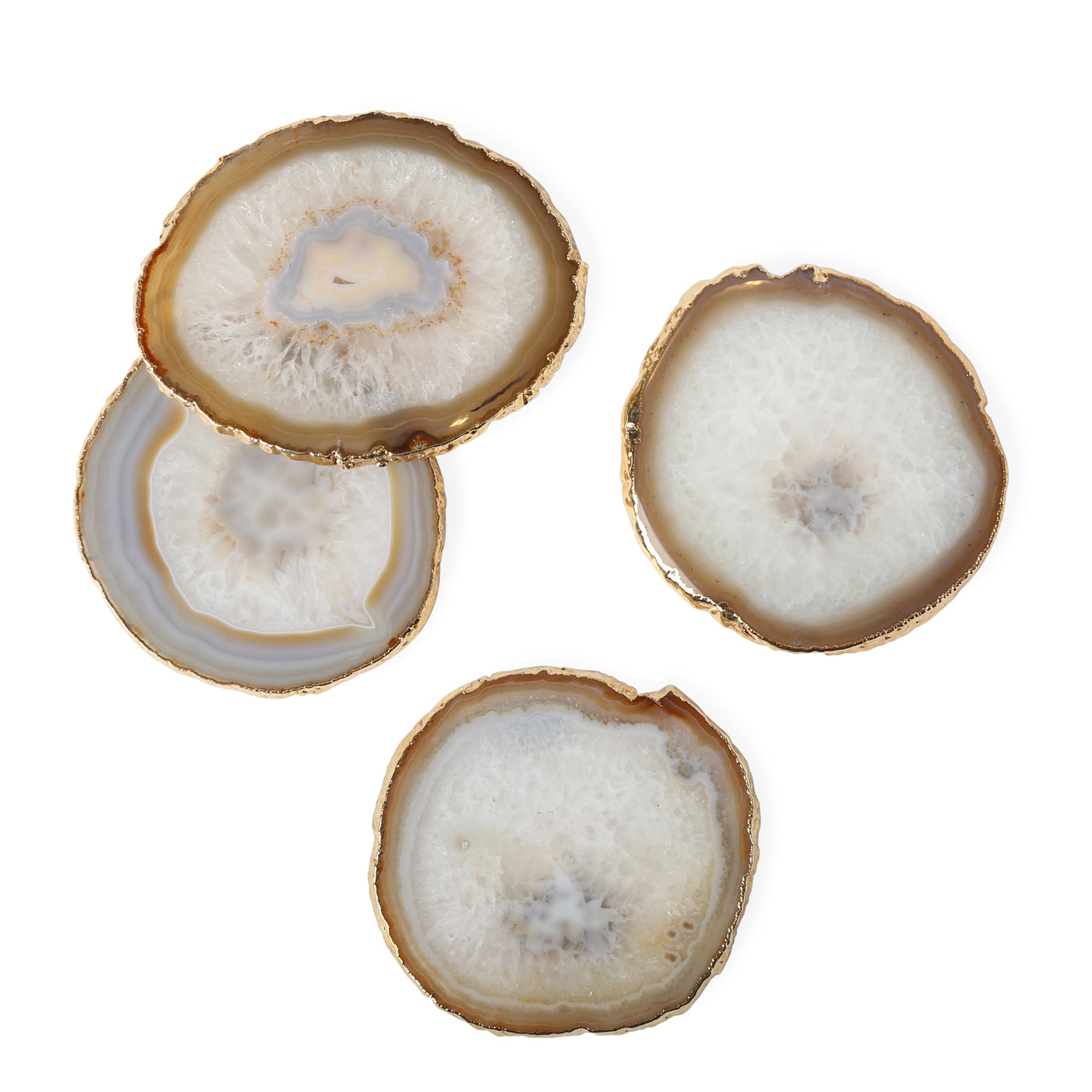 Natural and Gold Agate Coasters