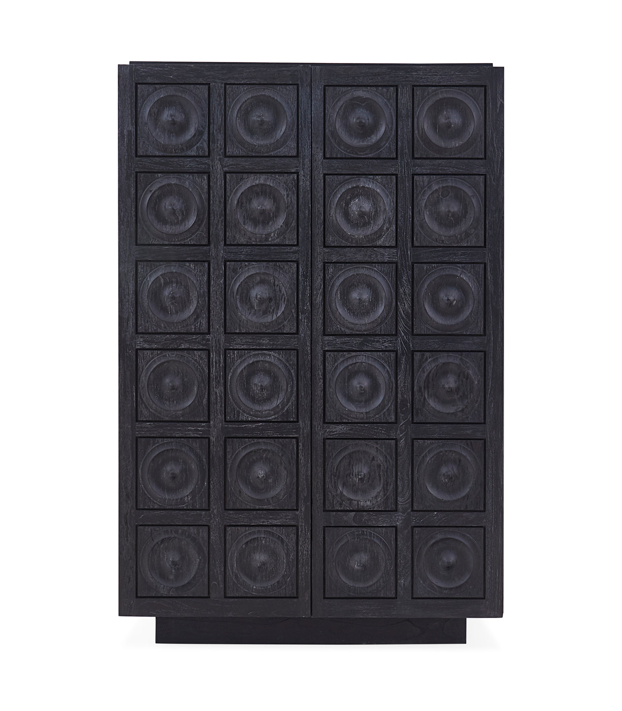 antwerp circles cabinet ebonized limed mindi wood circle tiles - front view