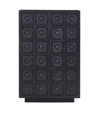 antwerp circles cabinet ebonized limed mindi wood circle tiles - front view