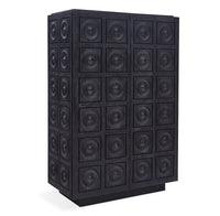antwerp circles cabinet ebonized limed mindi wood circle tiles - side view