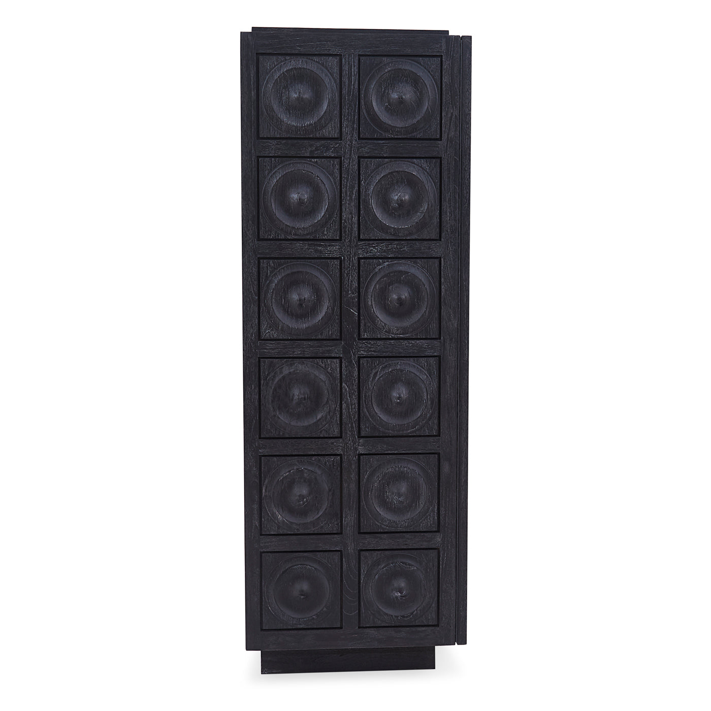 antwerp circles cabinet ebonized limed mindi wood circle tiles - detail view