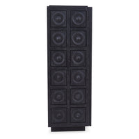 antwerp circles cabinet ebonized limed mindi wood circle tiles - detail view