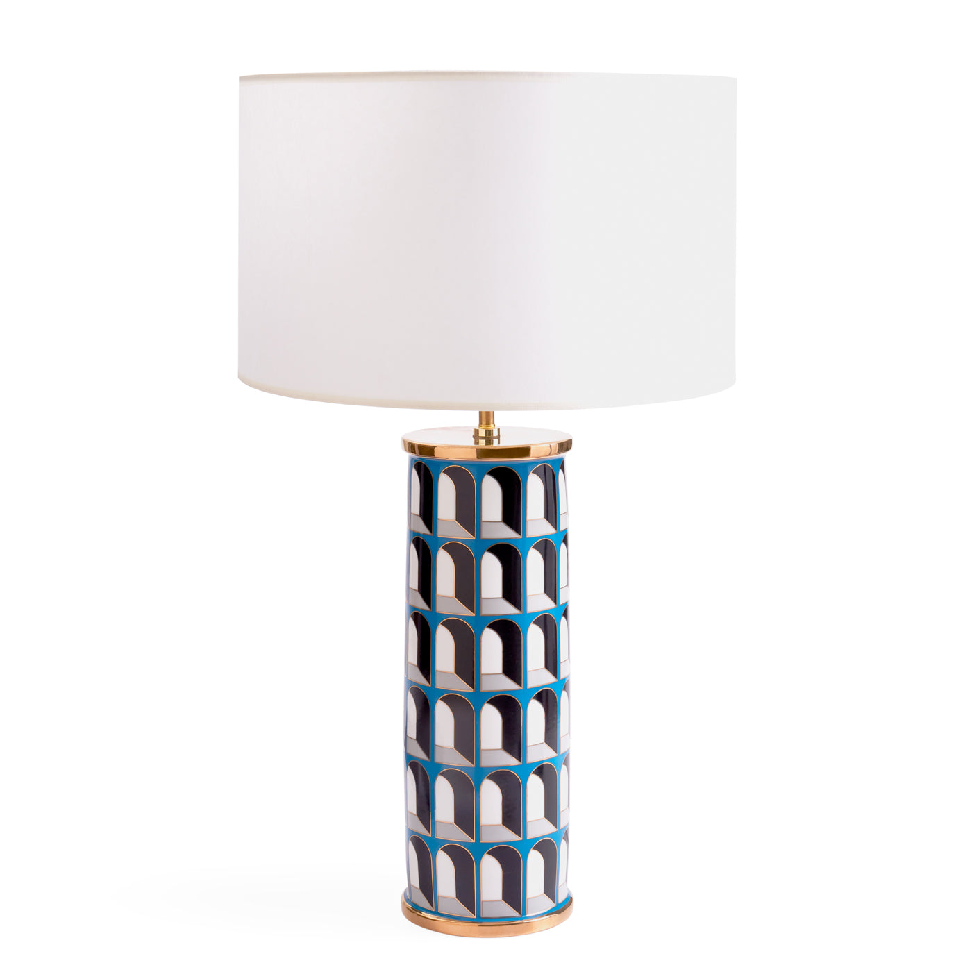 arcade table lamp porcelain blue - front view