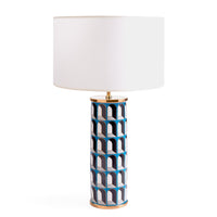 arcade table lamp porcelain blue - front view