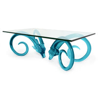 aries cocktail table acrylic celadon green - angle view