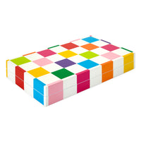 checkerboard backgammon set lacquer multicolor closed - angle view