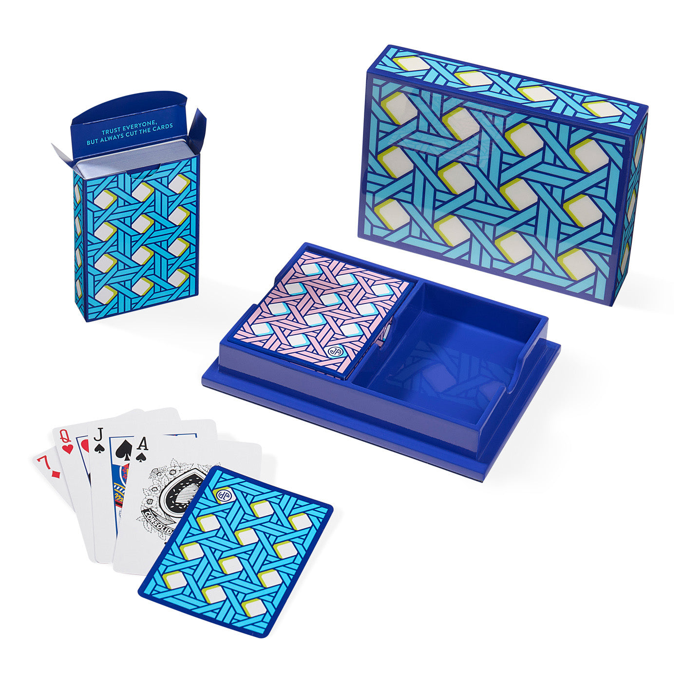 Basketweave Lacquer Card Set - front view