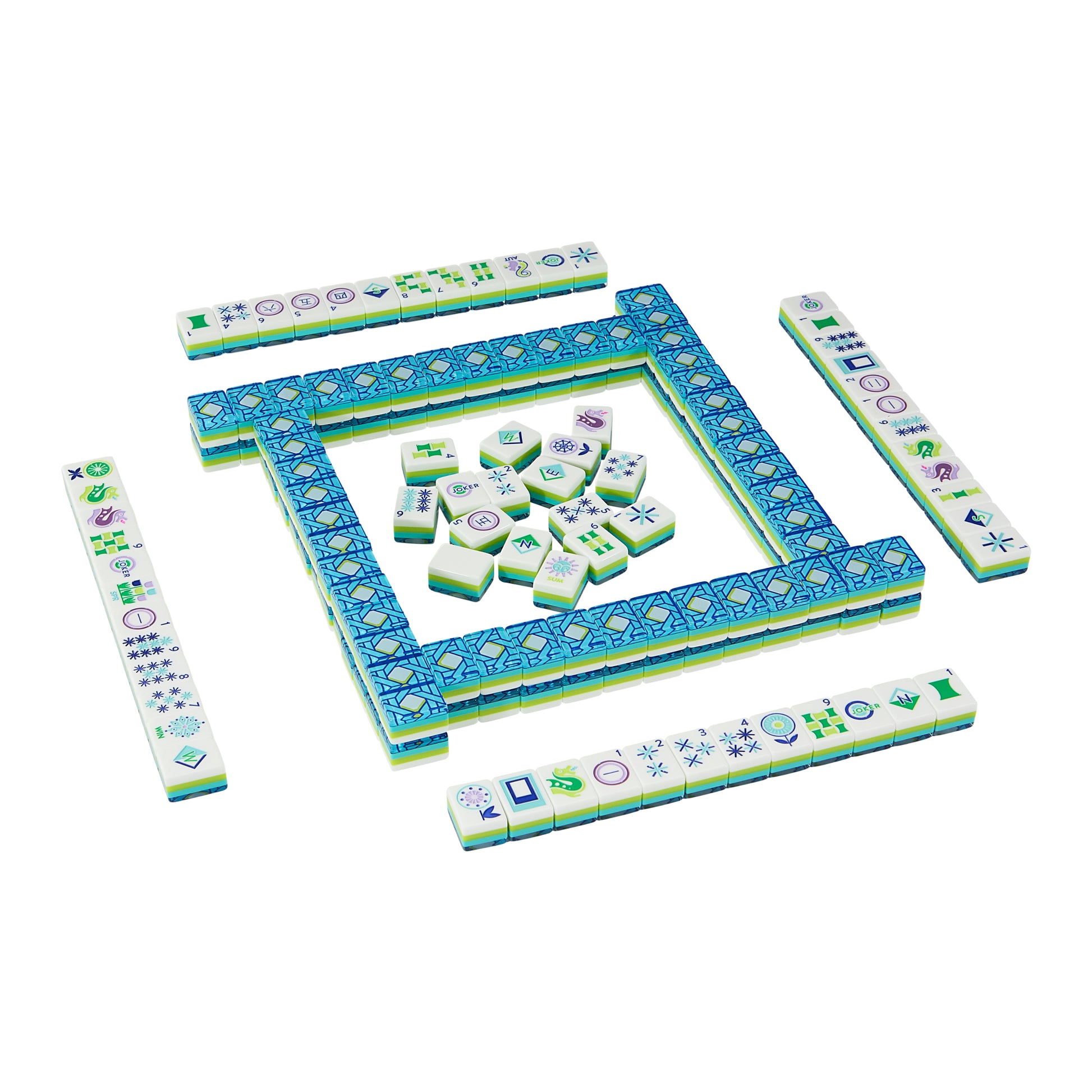 Basketweave Mahjong Set - Set up to play