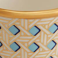 Basketweave Pedestal Bowl - details view