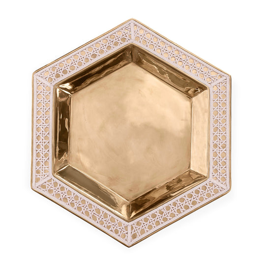 Basketweave Serving Tray - top view