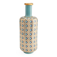 Basketweave Tall Bottle Vase - front view