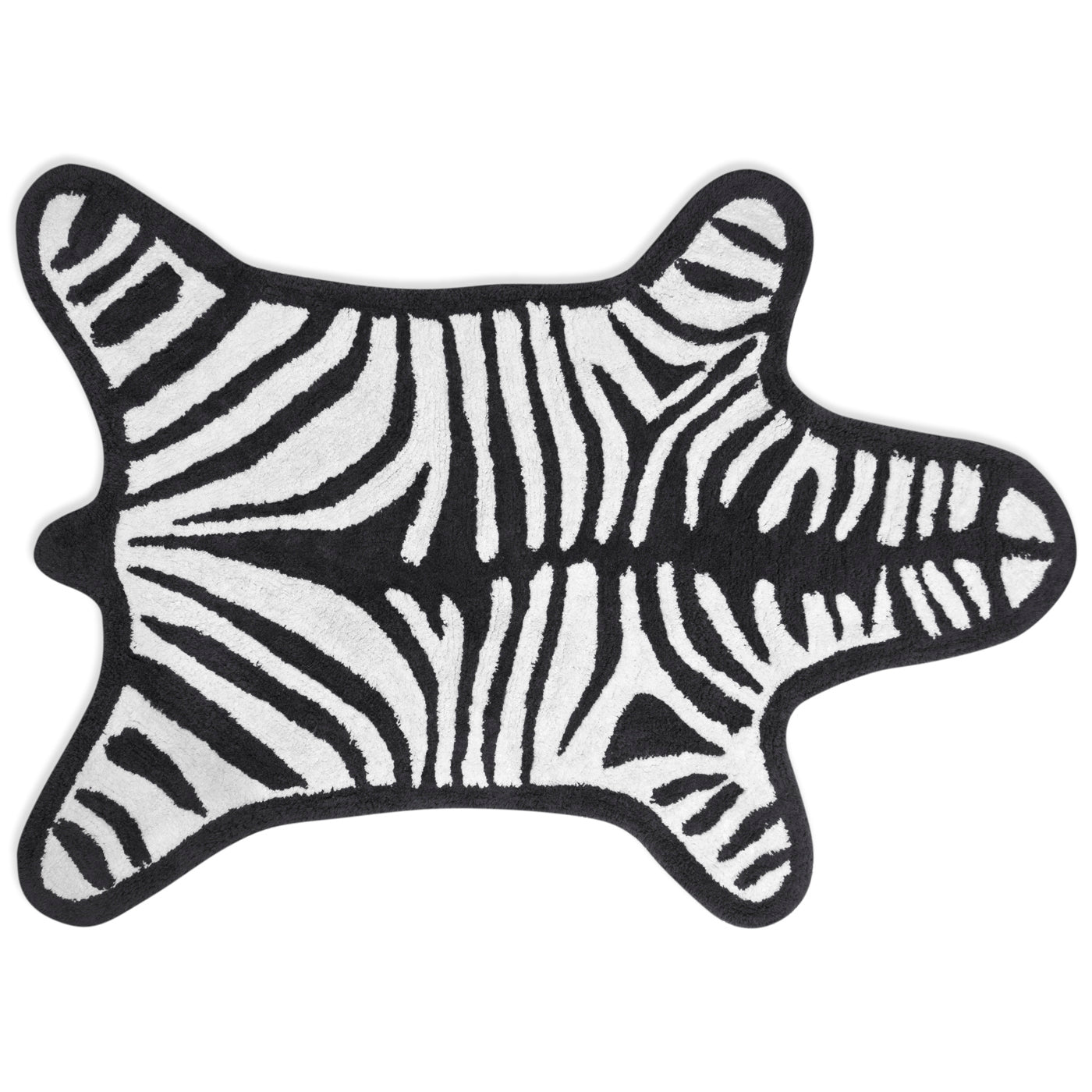 reversible zebra bathmat black - front view
