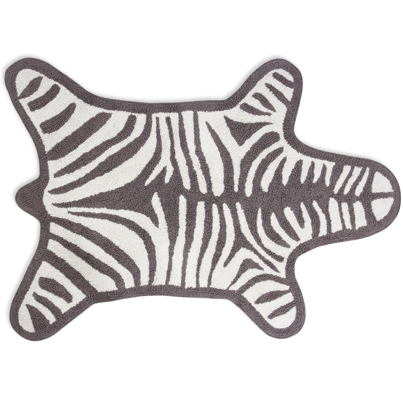 reversible zebra bathmat grey - front view