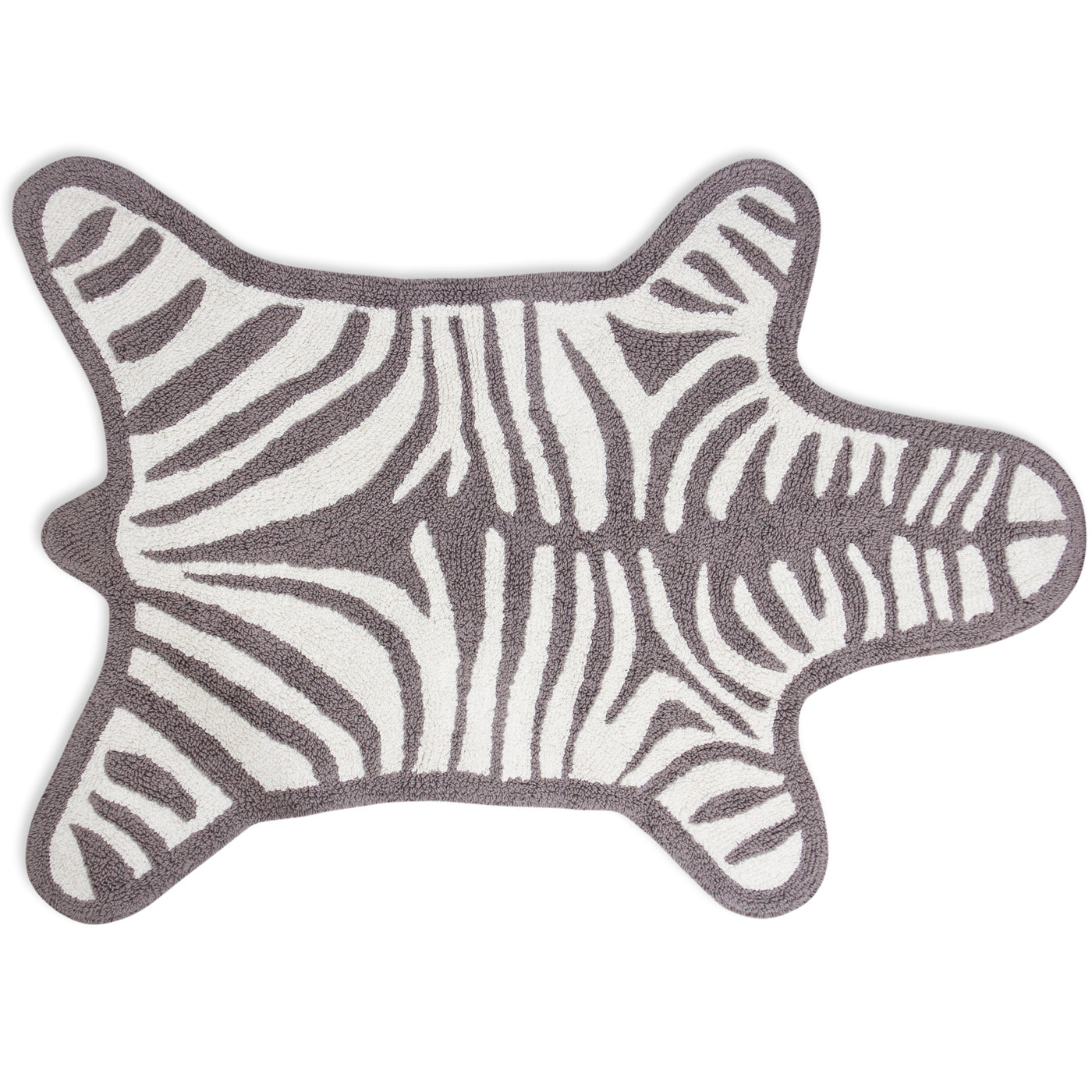 reversible zebra bathmat grey - front view