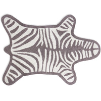 reversible zebra bathmat grey - front view