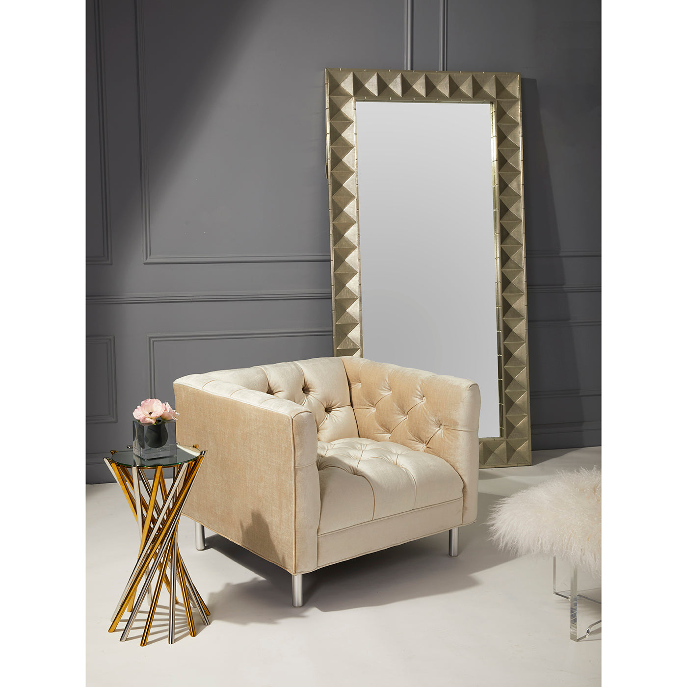 electrum accent table baxter chair - styled view