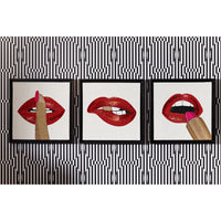 lips beaded wall art - styled view