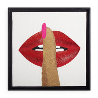 hush beaded wall art glass beads red gold pink - front view