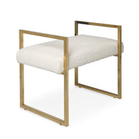 beaumont bench olympus ivory boucle brass frame - angle view