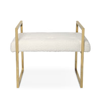 beaumont bench olympus ivory boucle brass frame - front view