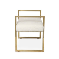 beaumont bench olympus ivory boucle brass frame - side view