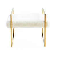beaumont bench shearling brass frame - front view