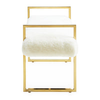 beaumont bench shearling brass frame - side view