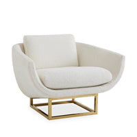 beaumont lounge chair olympus ivory boucle brass base - back view