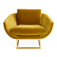beaumont lounge chair venice lichen velvet frame brass - back view